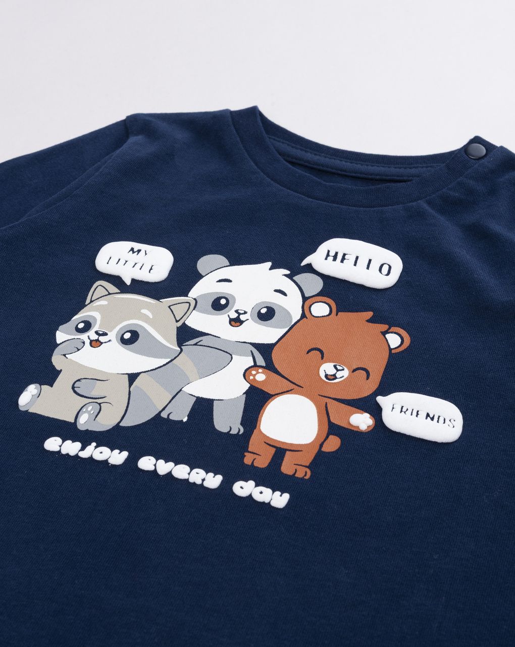 T-shirt bimbo blu notte "enjoy every day"