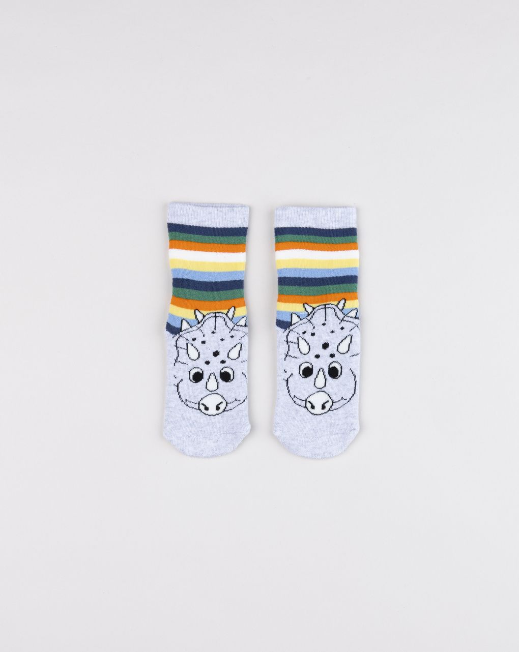 Calze antiscivolo bimbo multicolor con rinoceronte