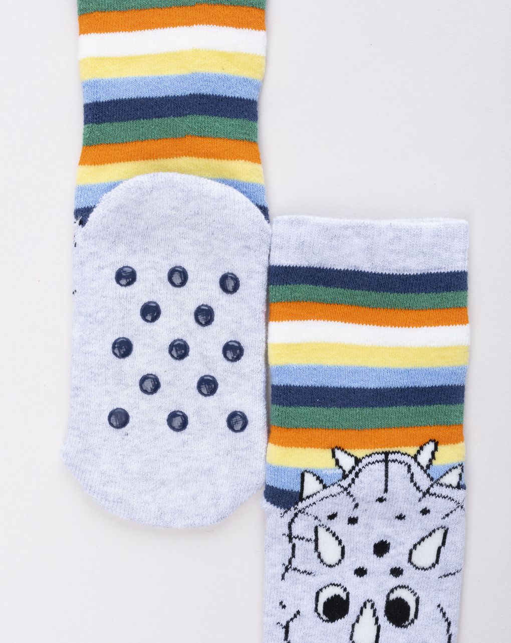 Calze antiscivolo bimbo multicolor con rinoceronte