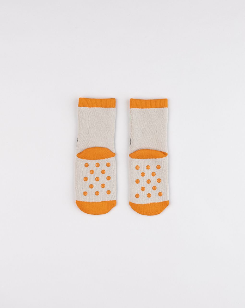 Calze antiscivolo bimbo beige/arancio animali del bosco