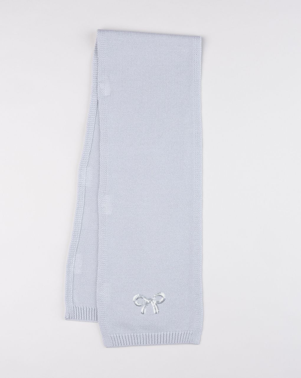 Sciarpa bambina tricot grigia con fiocchetto