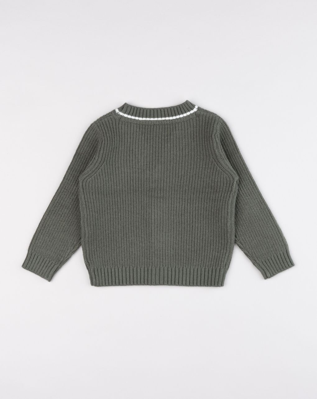 Cardigan bimbo verde in maglia stile college
