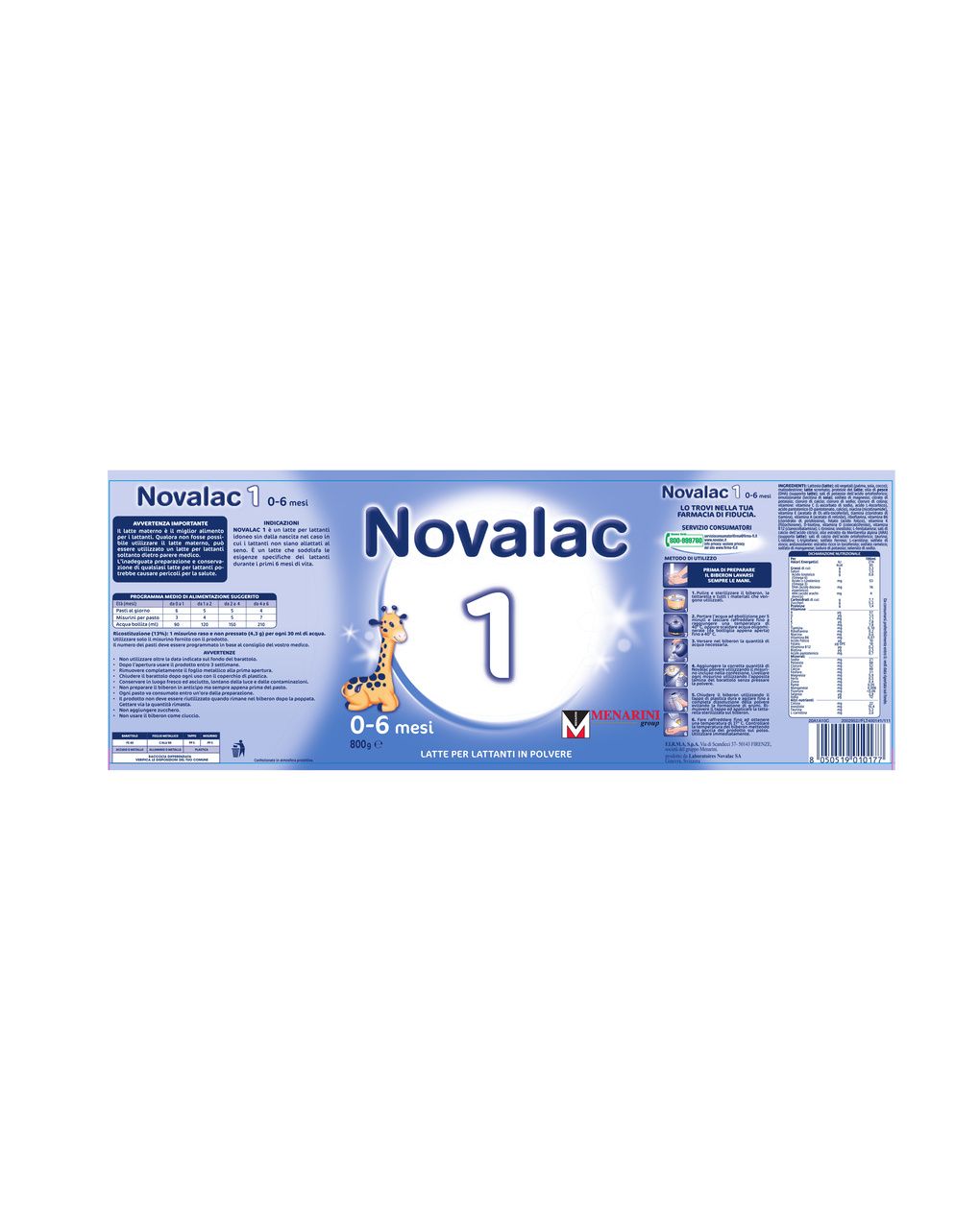 Latte 1 800g new formula - novalac
