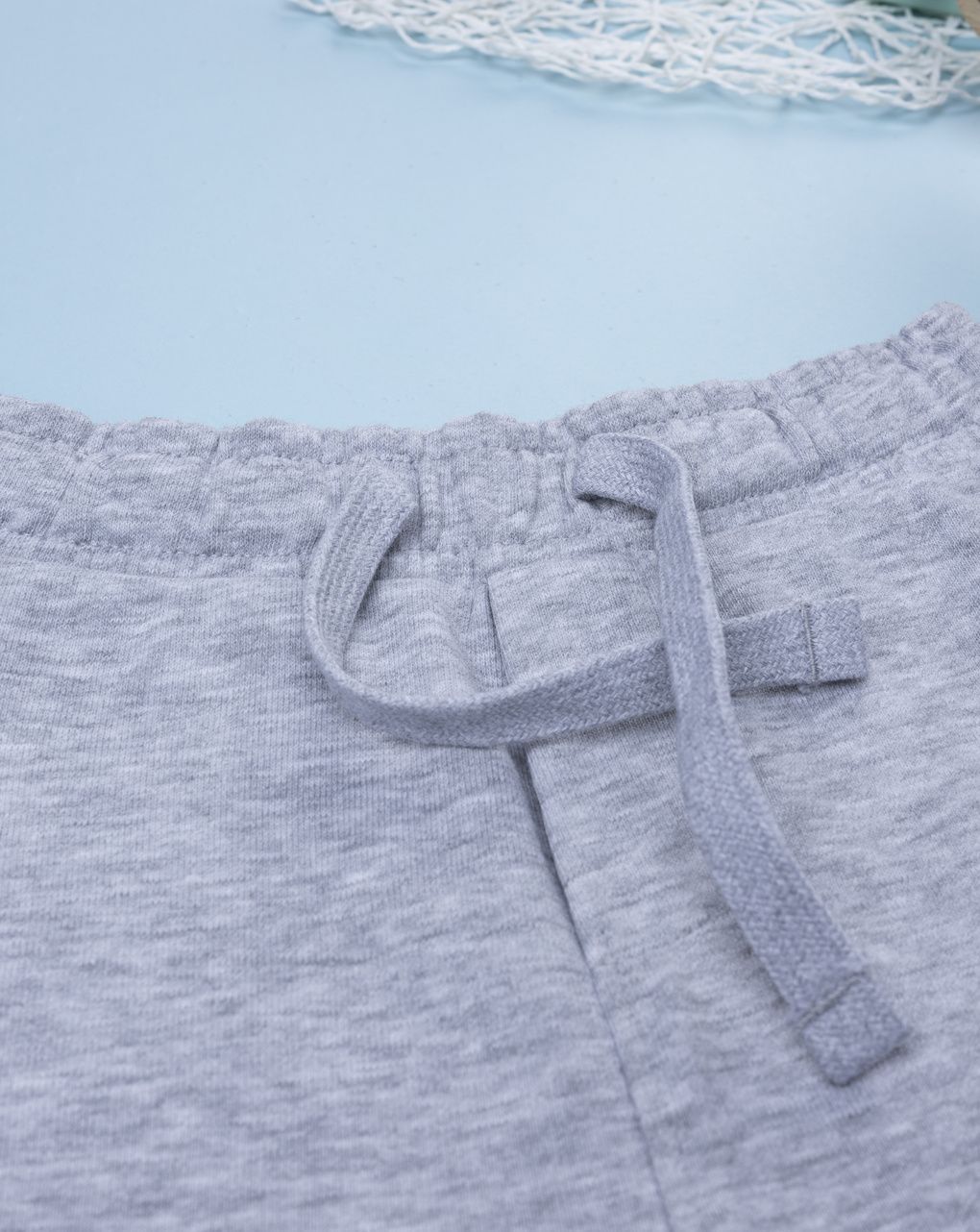 Pantalone french terry bimbo grigio con coulisse