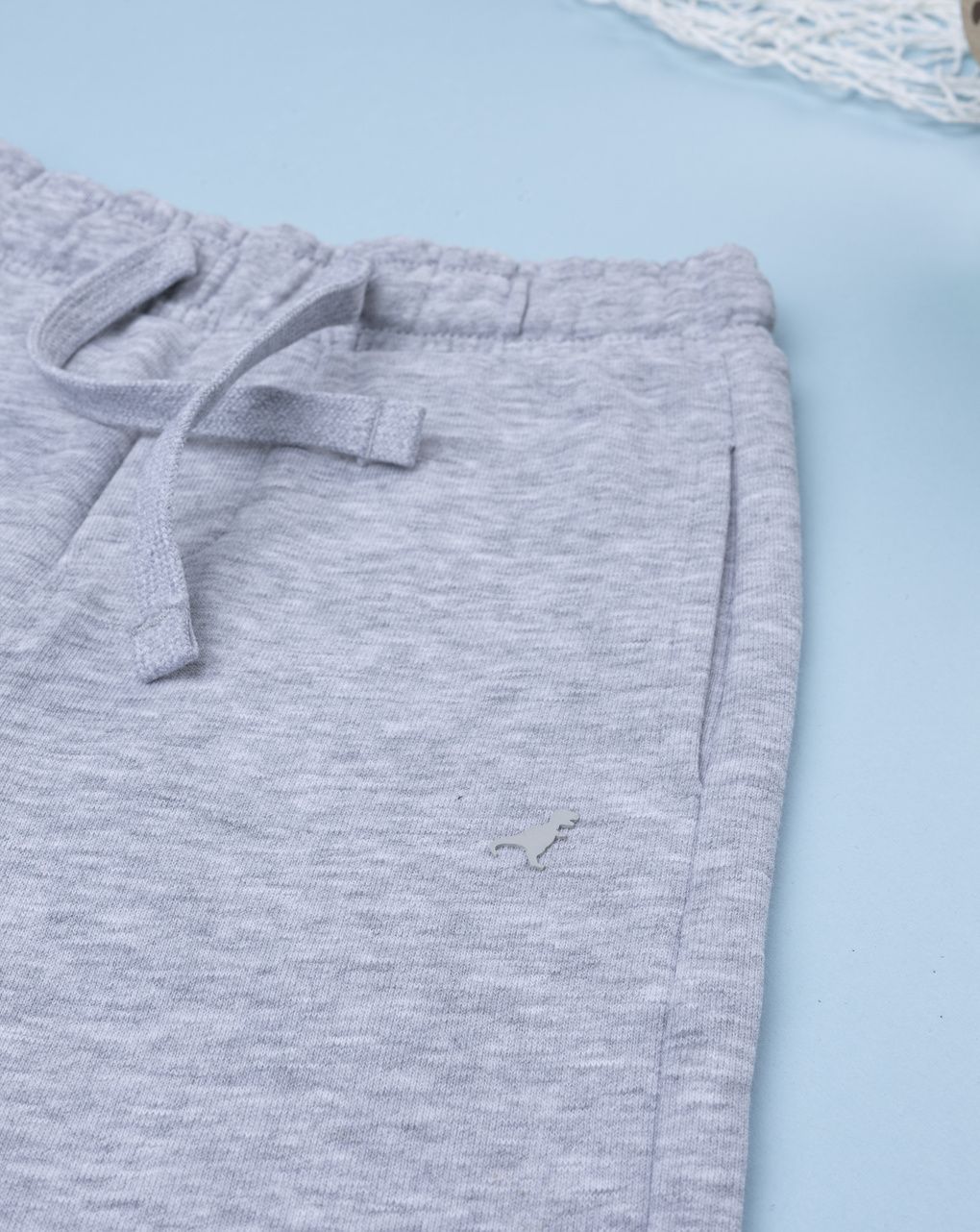 Pantalone french terry bimbo grigio con coulisse