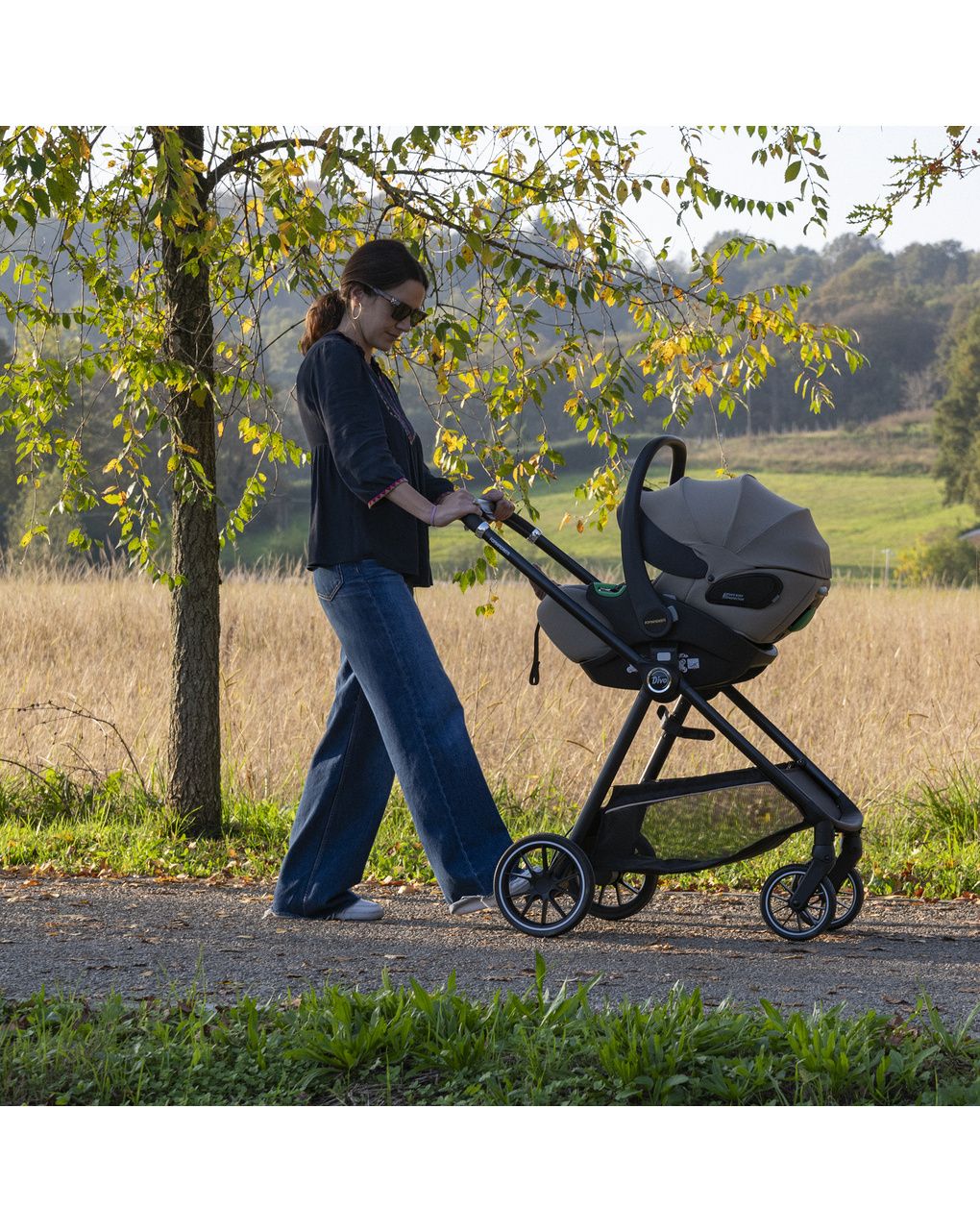 Trio divo + seggiolino rek black + adattatore - chic - foppapedretti