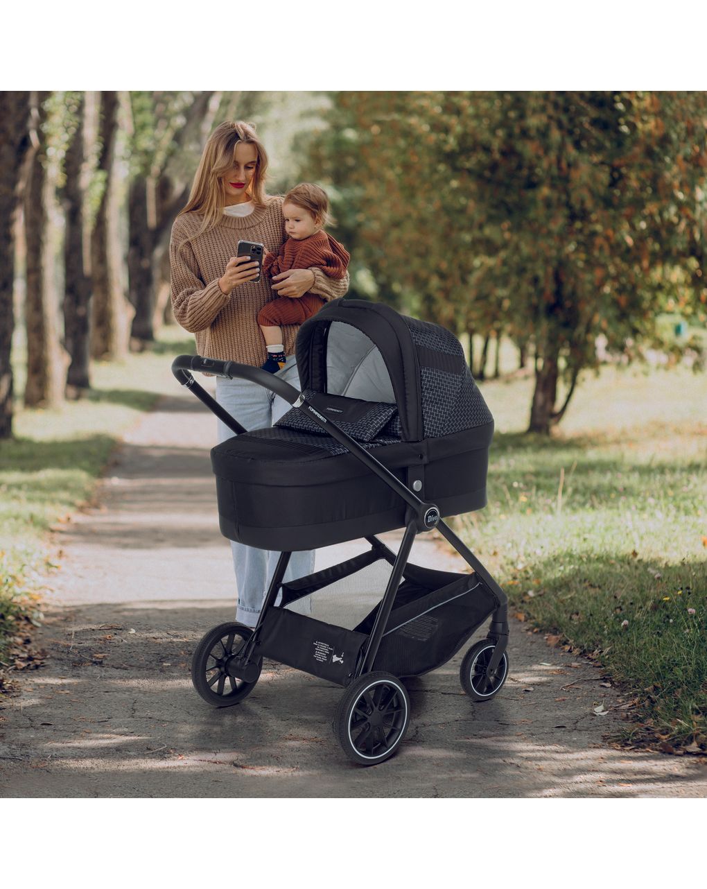 Trio divo + seggiolino rek black + adattatore - chic - foppapedretti