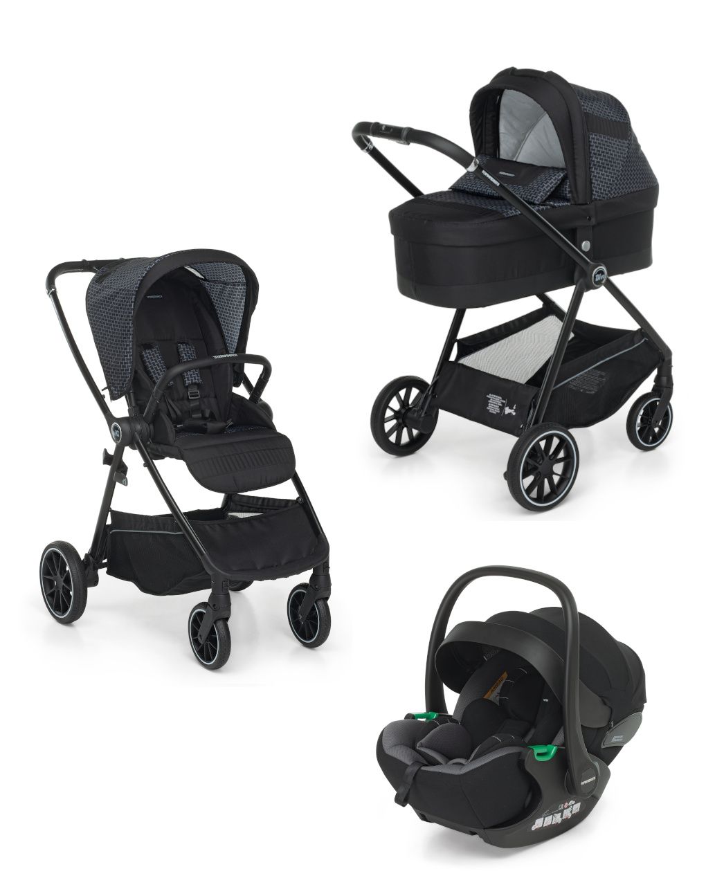 Trio divo + seggiolino rek black + adattatore - chic - foppapedretti