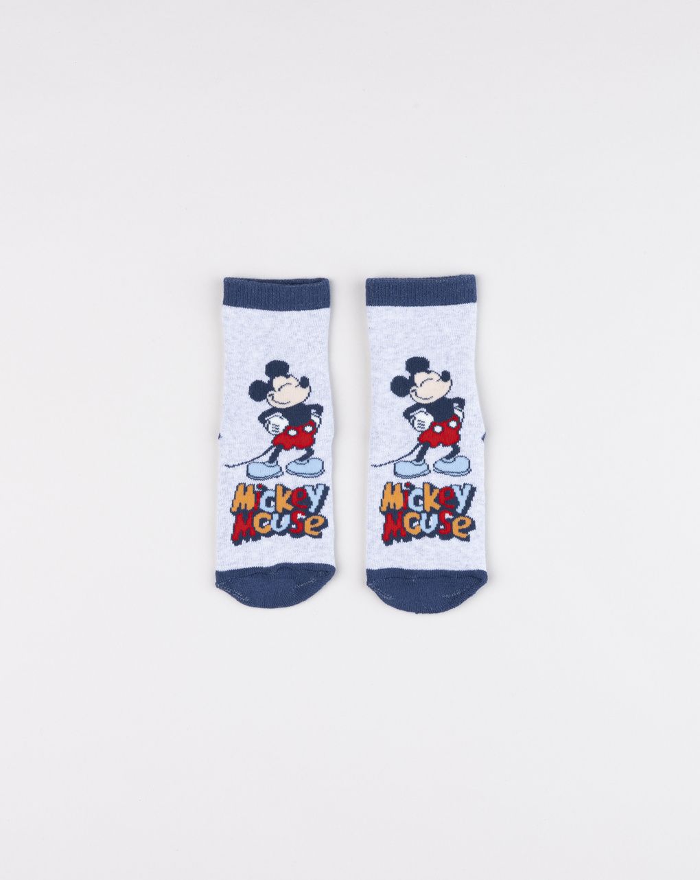 Calze antiscivolo bimbo grigio con mickey mouse