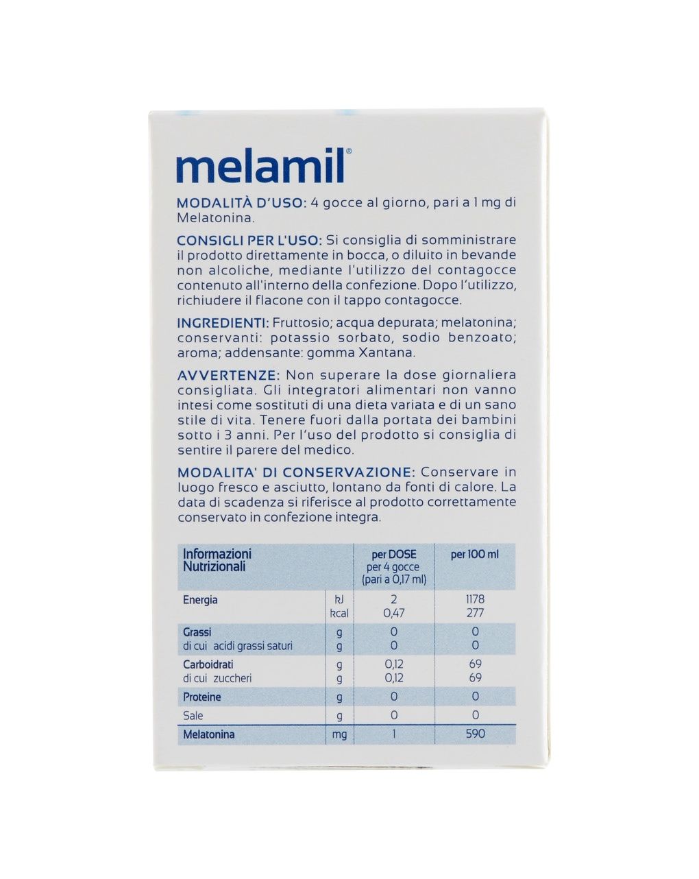 Integratore alimentare melamil 30ml - humana