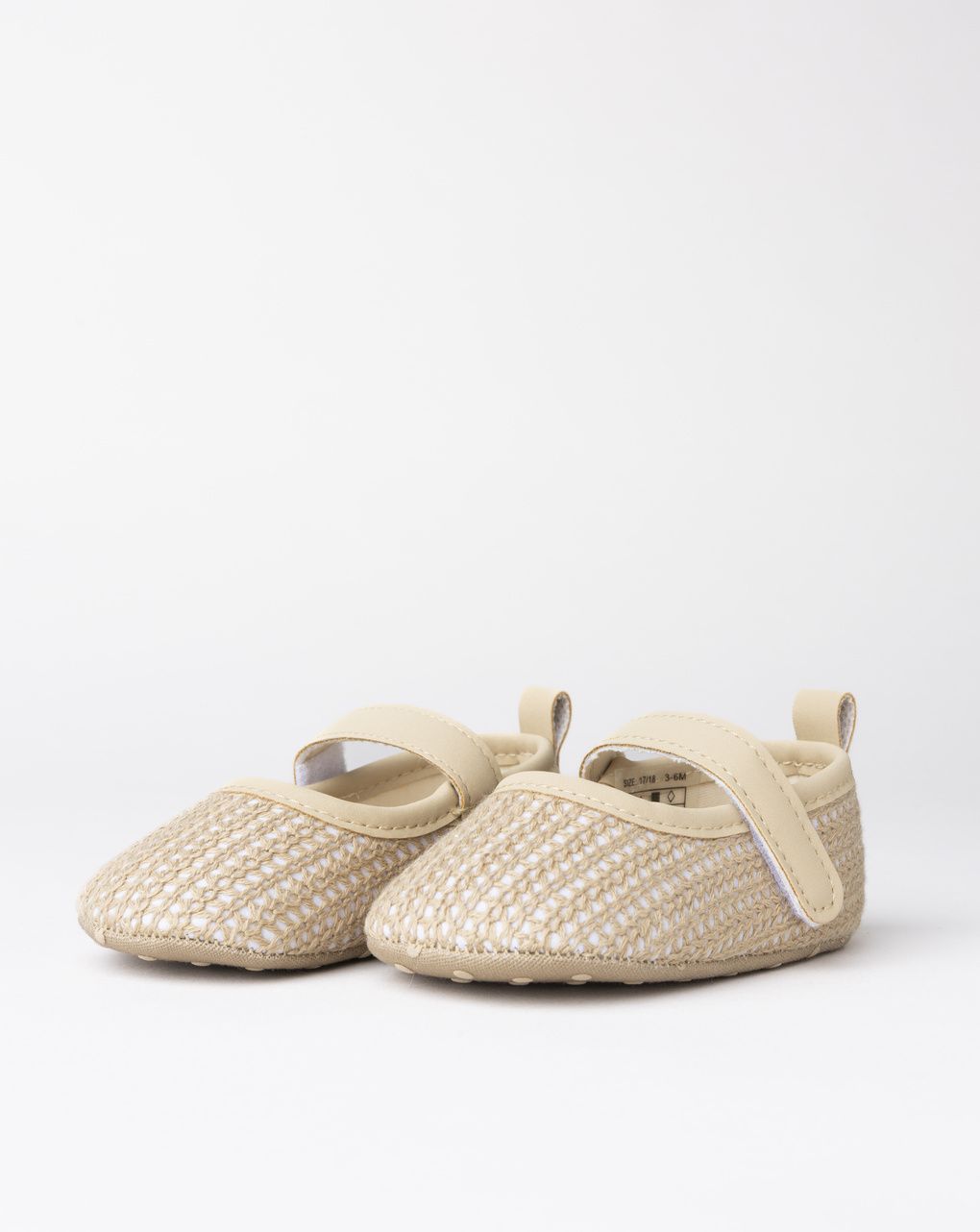 Scarpine neonata beige traforate