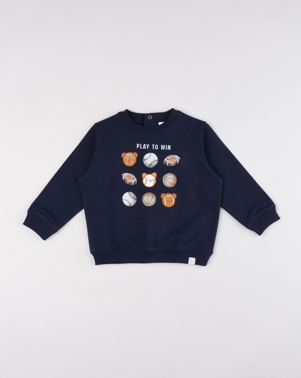 Maglia french terry bimbo blu "baseball"