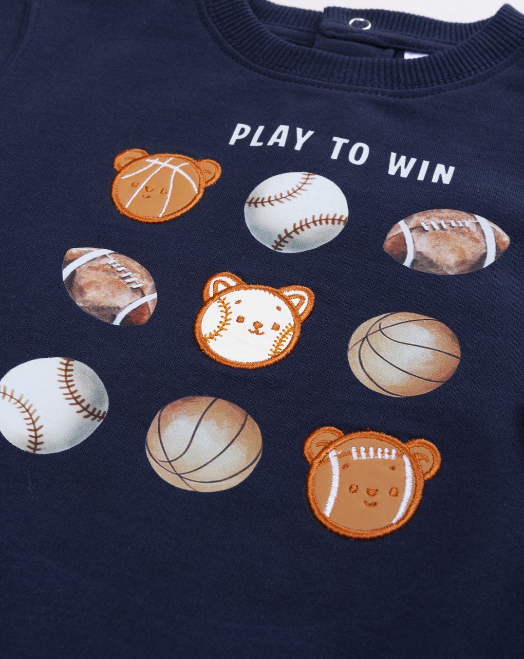 Maglia french terry bimbo blu "baseball"