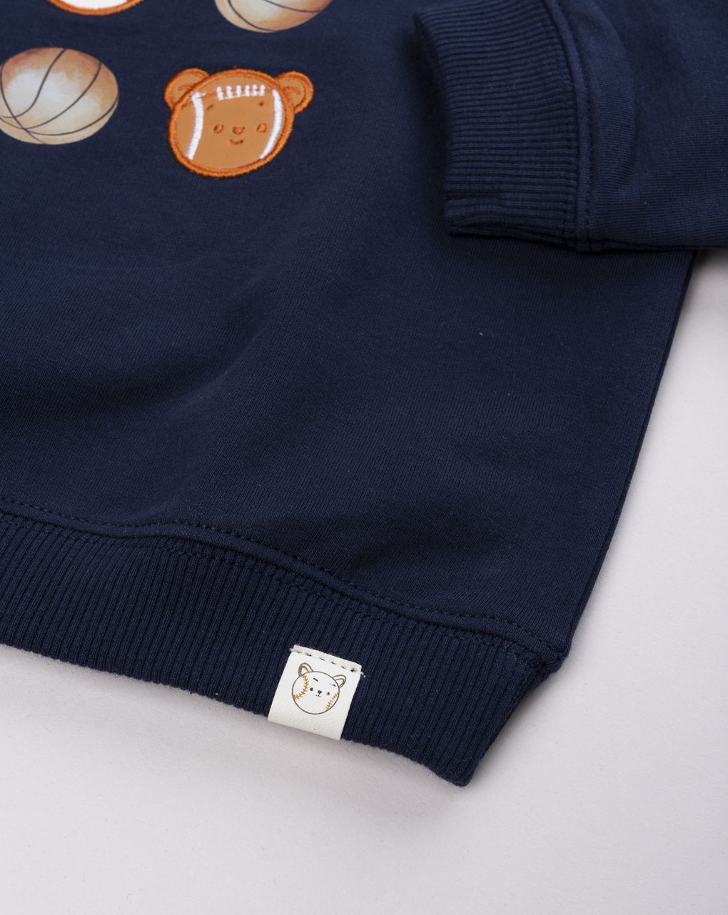 Maglia french terry bimbo blu "baseball"