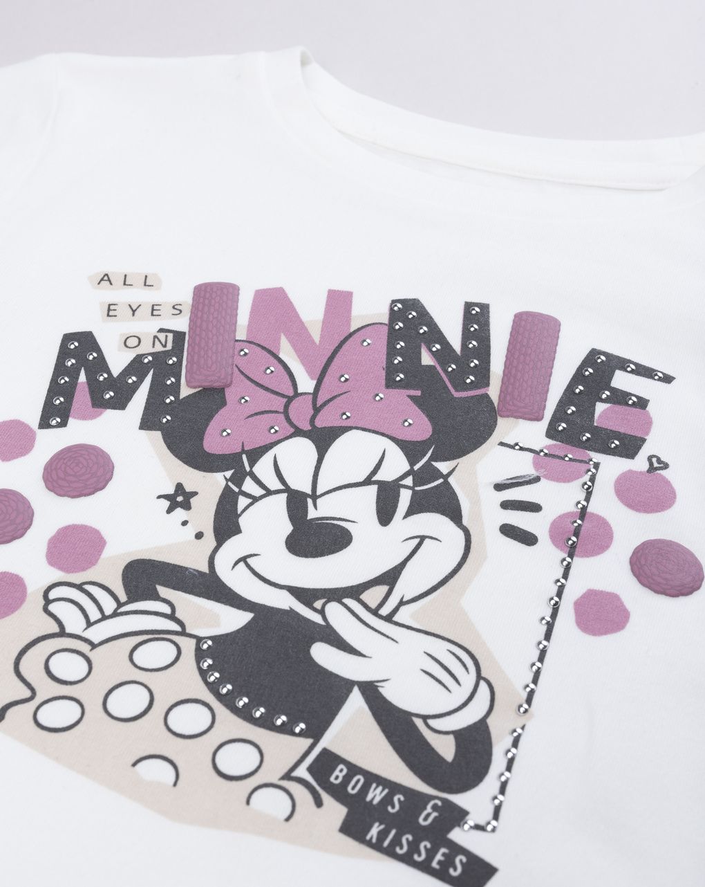 T-shirt bambina maniche lunghe minnie bianca