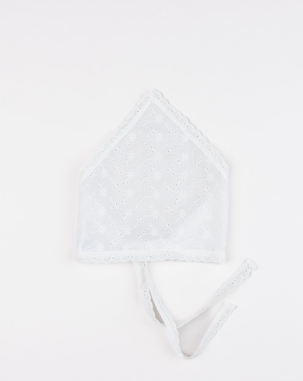 Bandana bambina in sangallo bianco