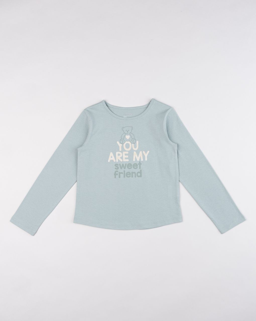 T-shirt bambina verde chiaro "sweet friend"