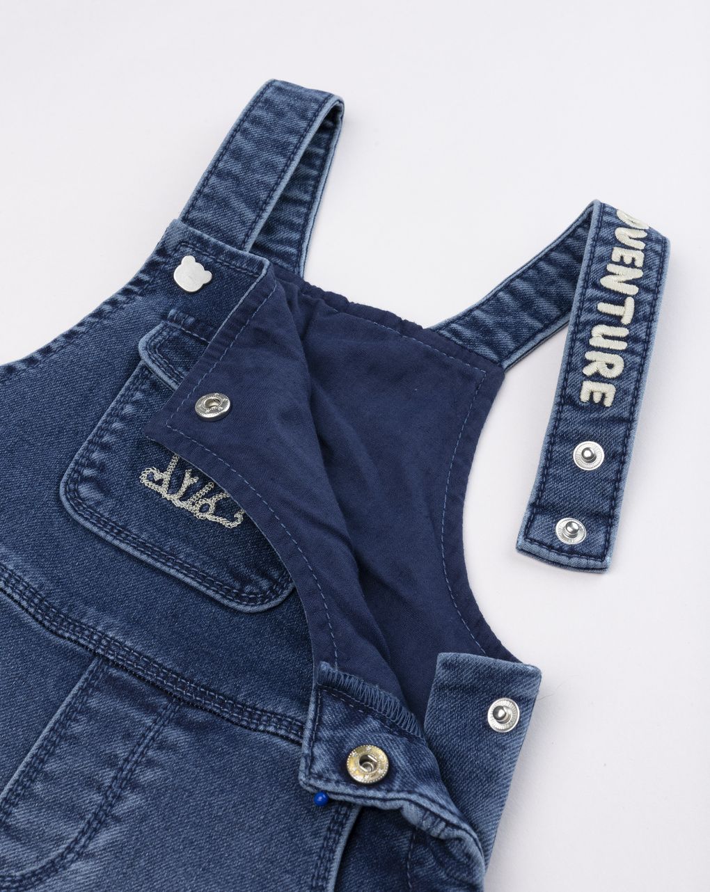 Salopette denim bimbo ricamo orso