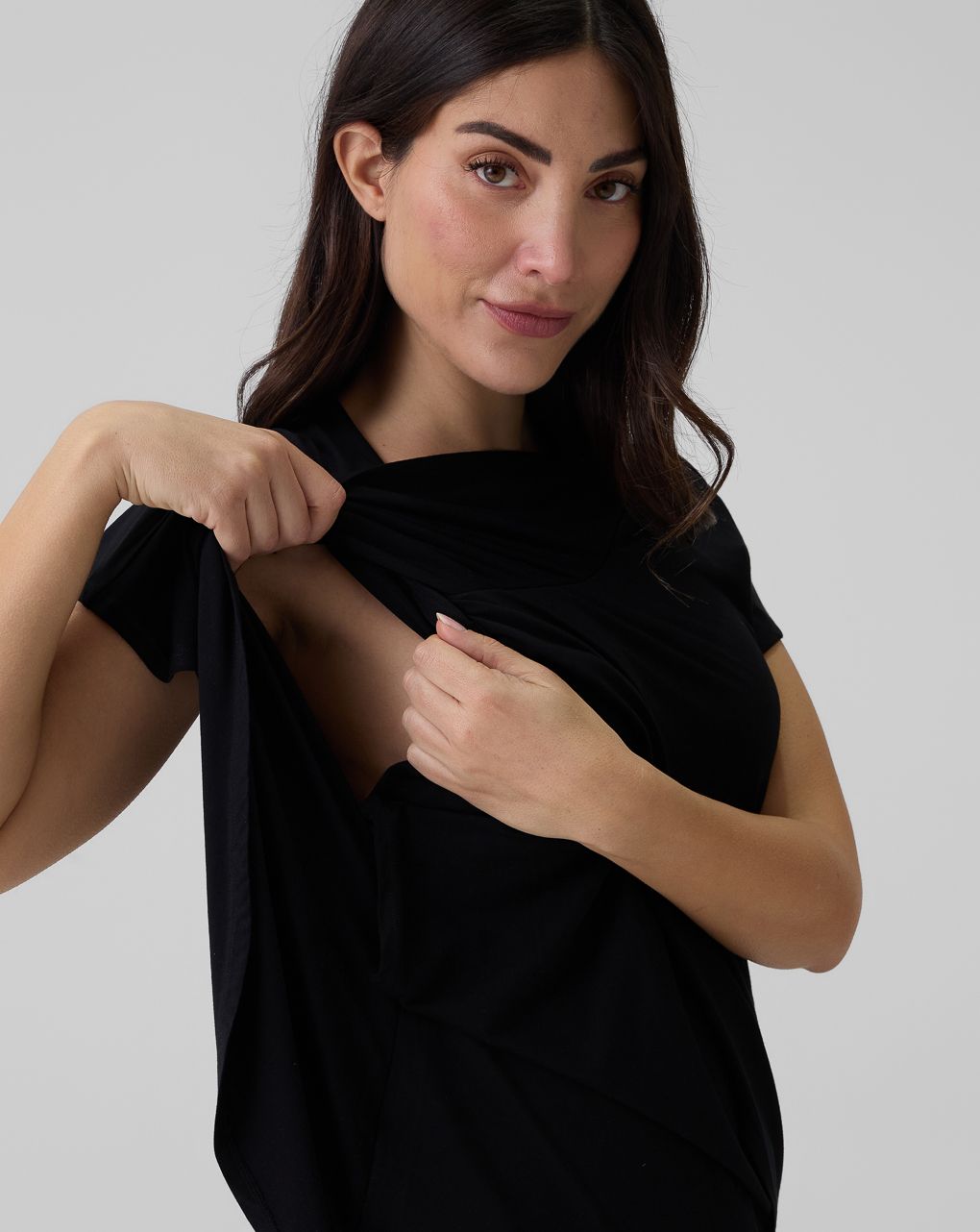T-shirt allattamento mezza manica nera