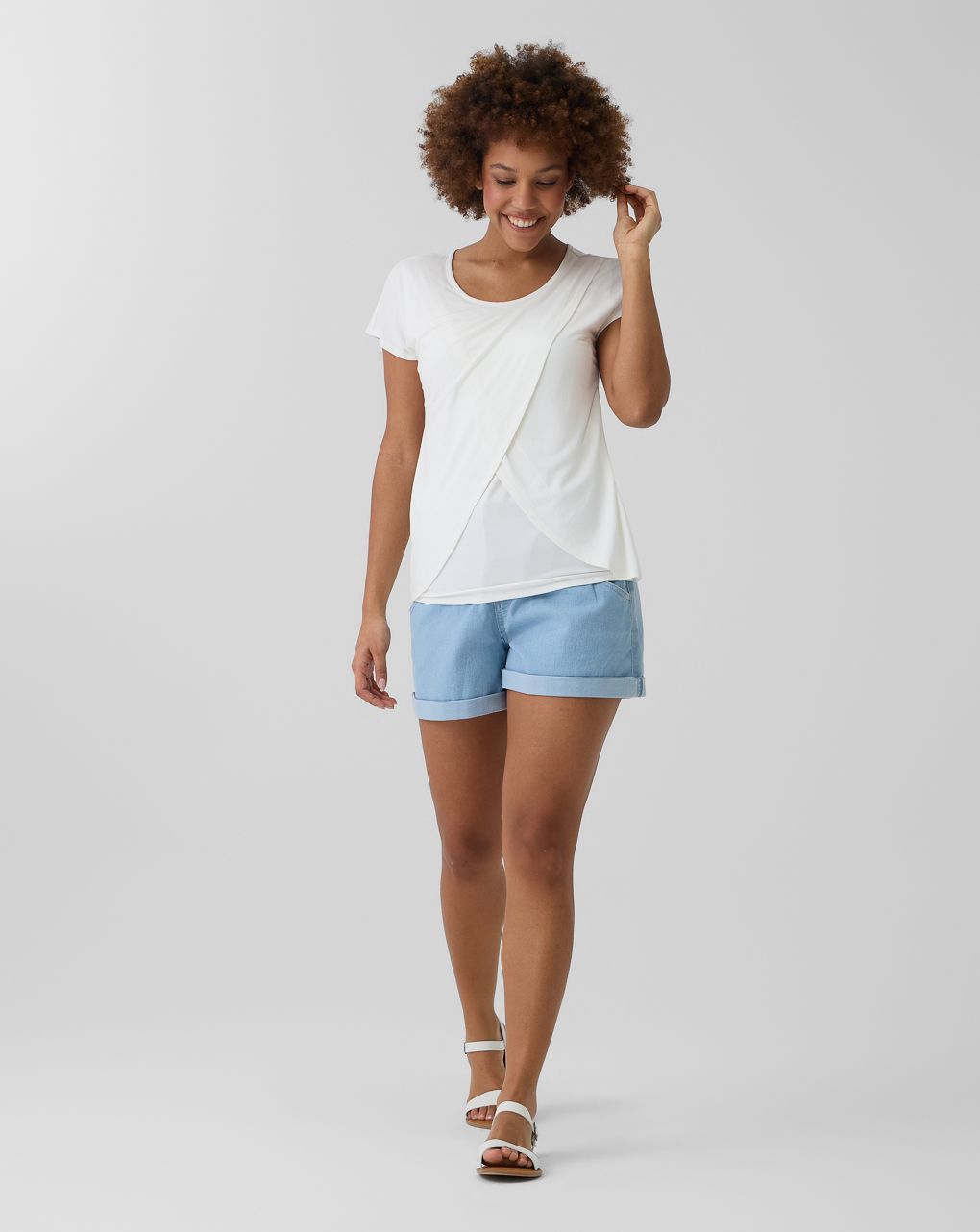 T-shirt allattamento mezza manica bianca