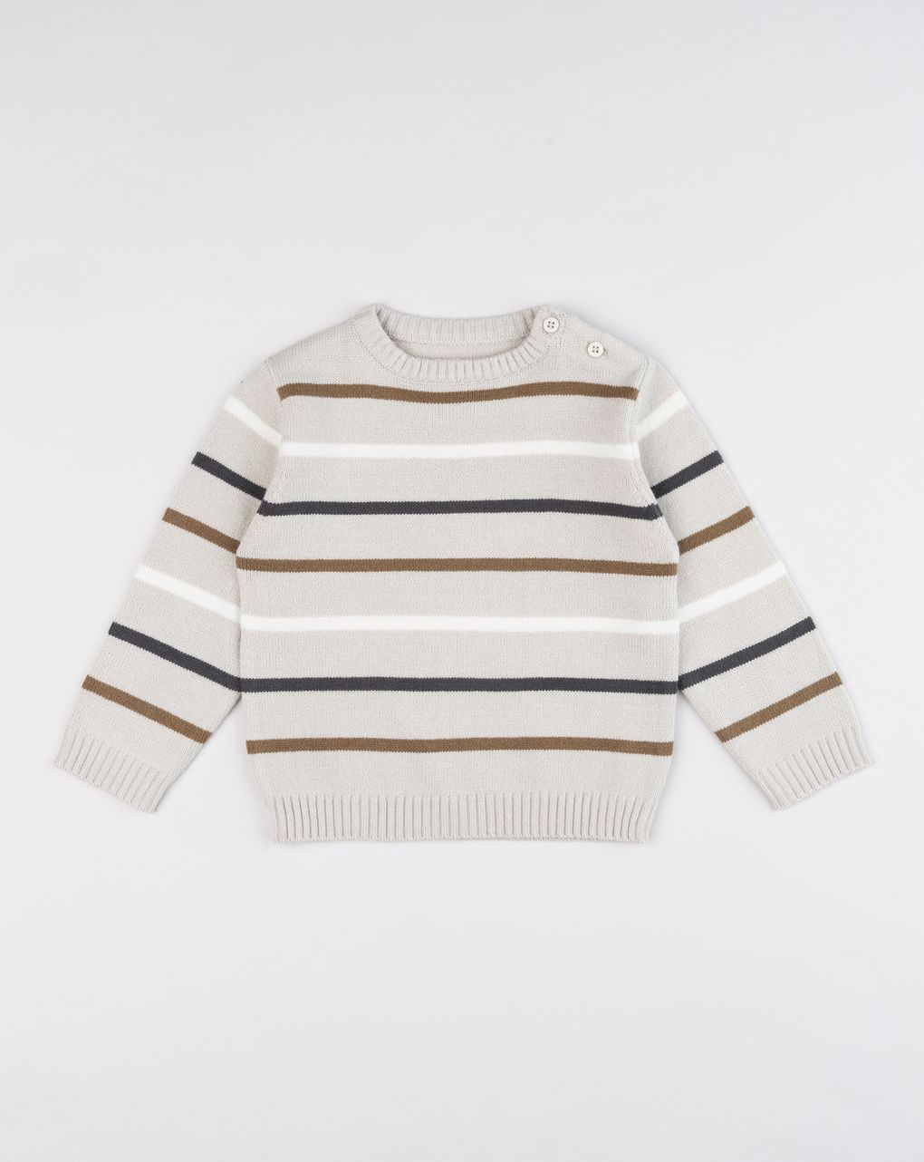 Maglia tricot bimbo beige trama orizzontale