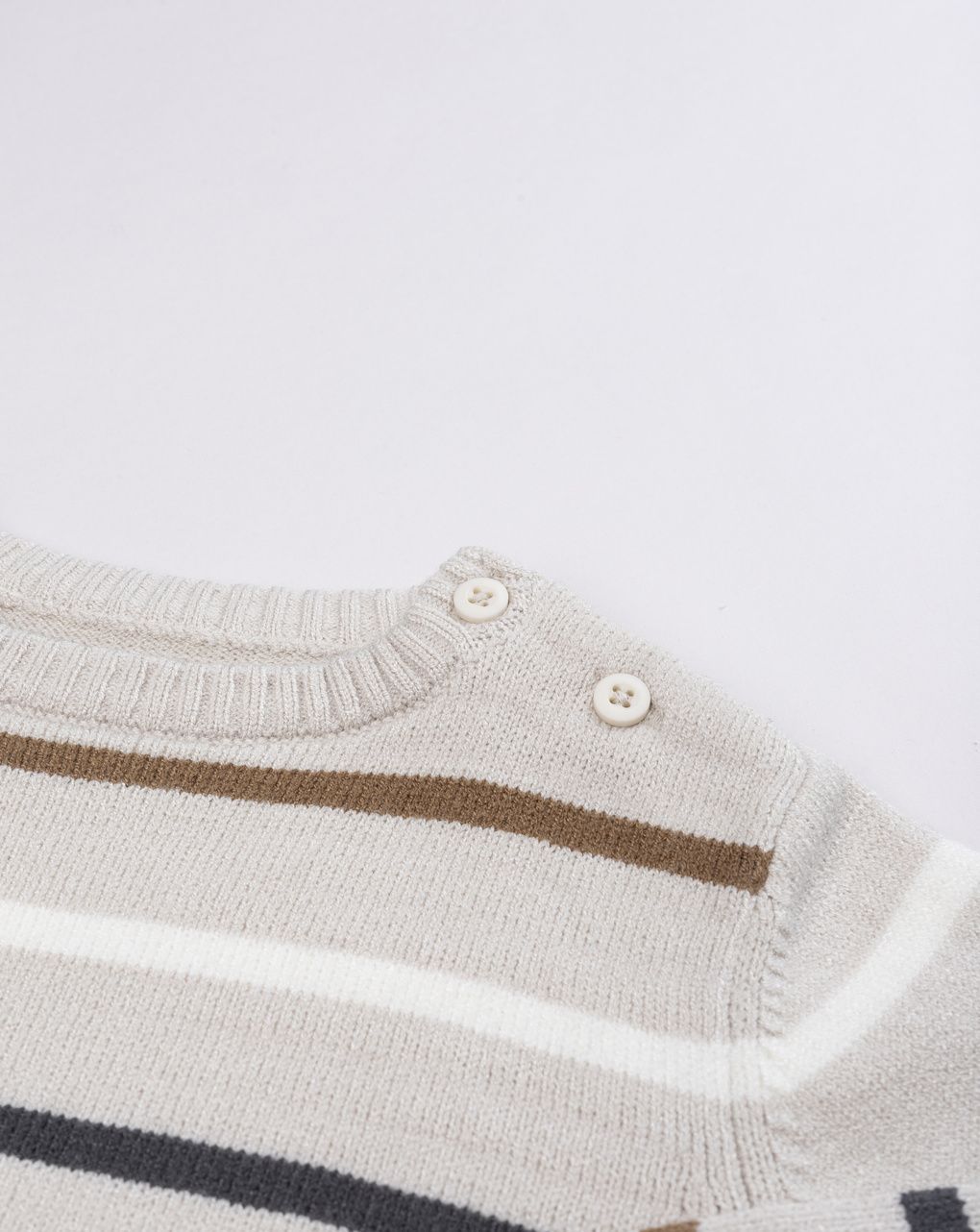 Maglia tricot bimbo beige trama orizzontale