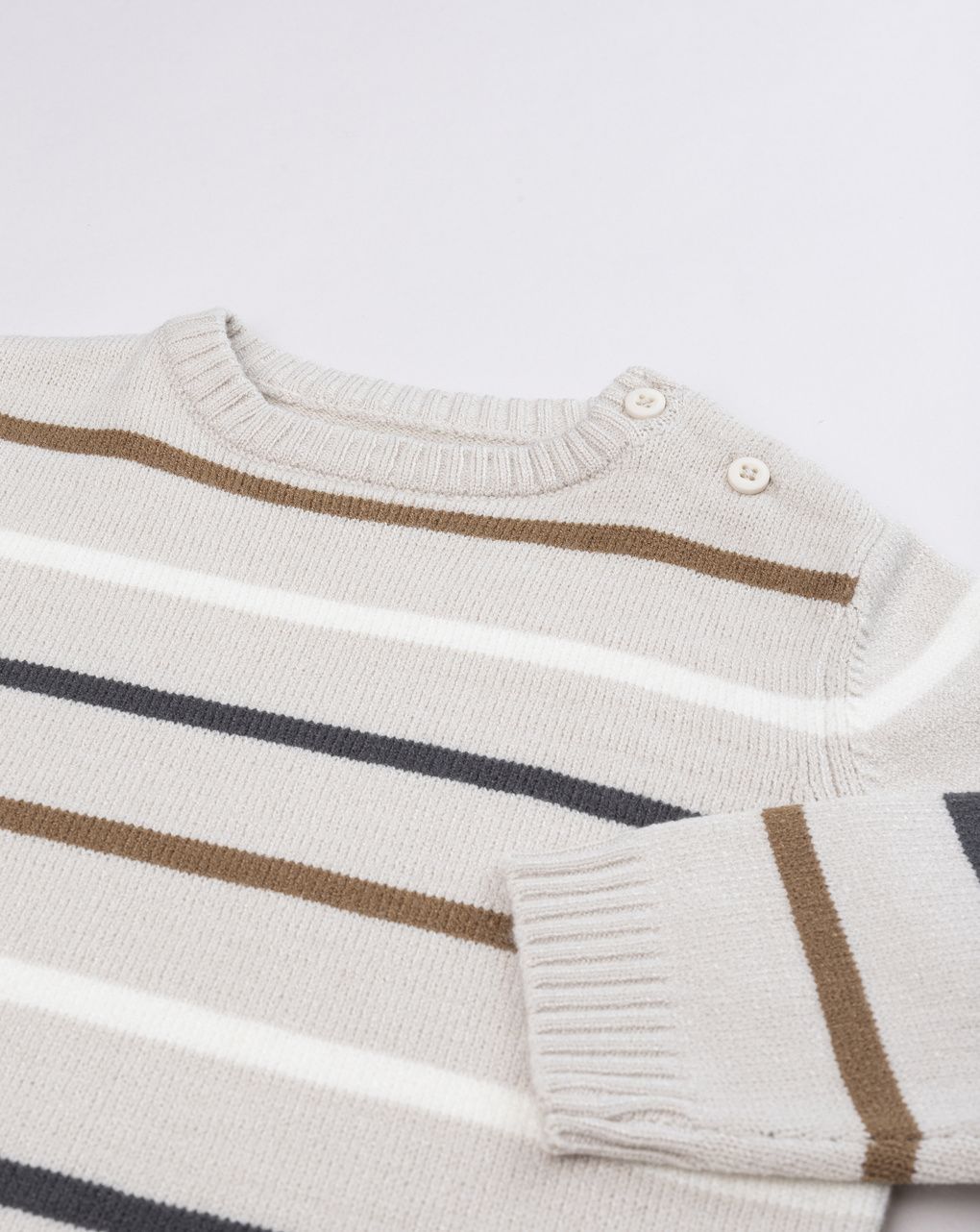 Maglia tricot bimbo beige trama orizzontale