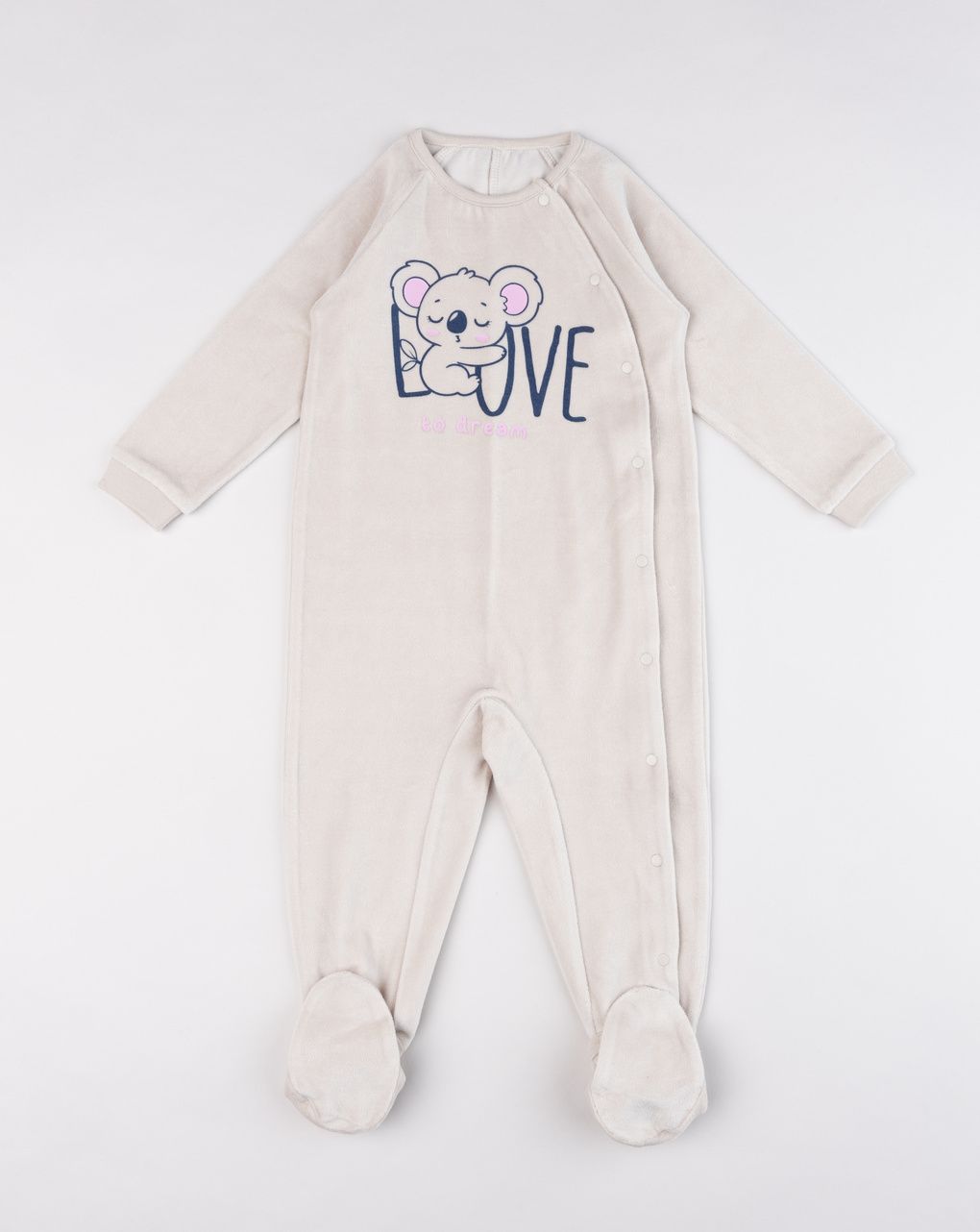 Pigiama intero bimbo in ciniglia koala "love to dream"