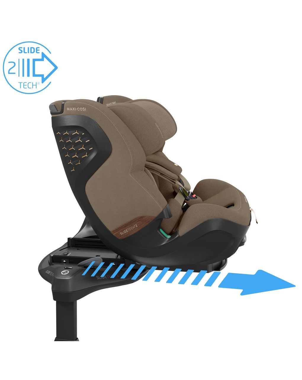 Seggiolino auto  pearl xl slide pro (61-150 cm) authentic truffle - maxi-cosi