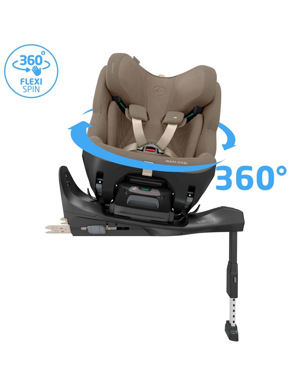Seggiolino auto  pearl xl slide pro (61-150 cm) authentic truffle - maxi-cosi