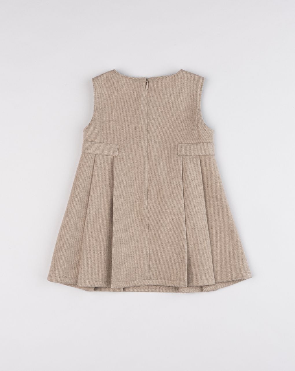 Abito bambina pinafore marrone con zip