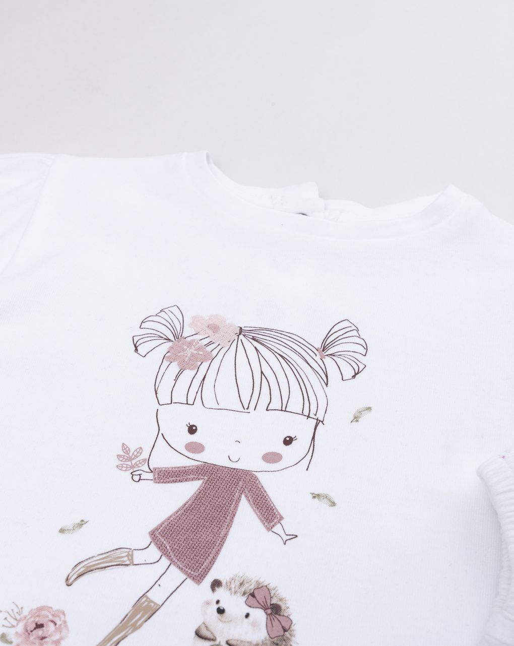 T-shirt bimba bianca stampata