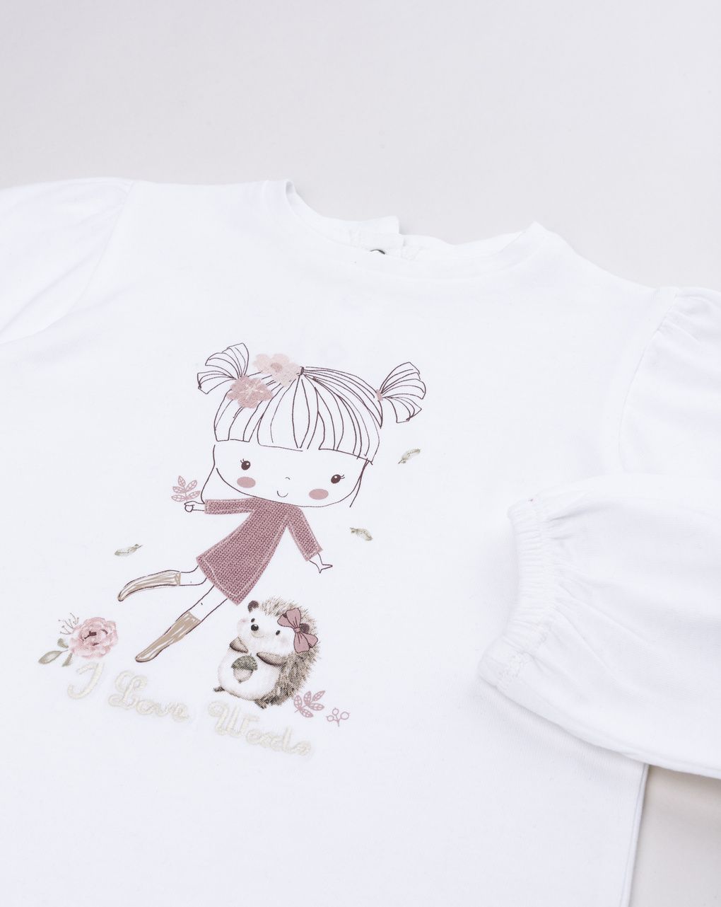 T-shirt bimba bianca stampata