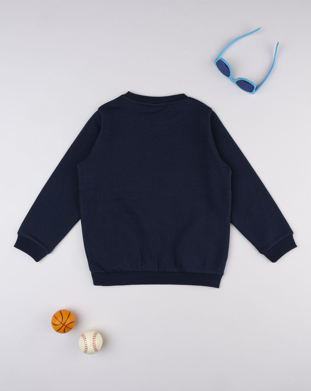 Felpa bambino blu scuro con stampa minimal