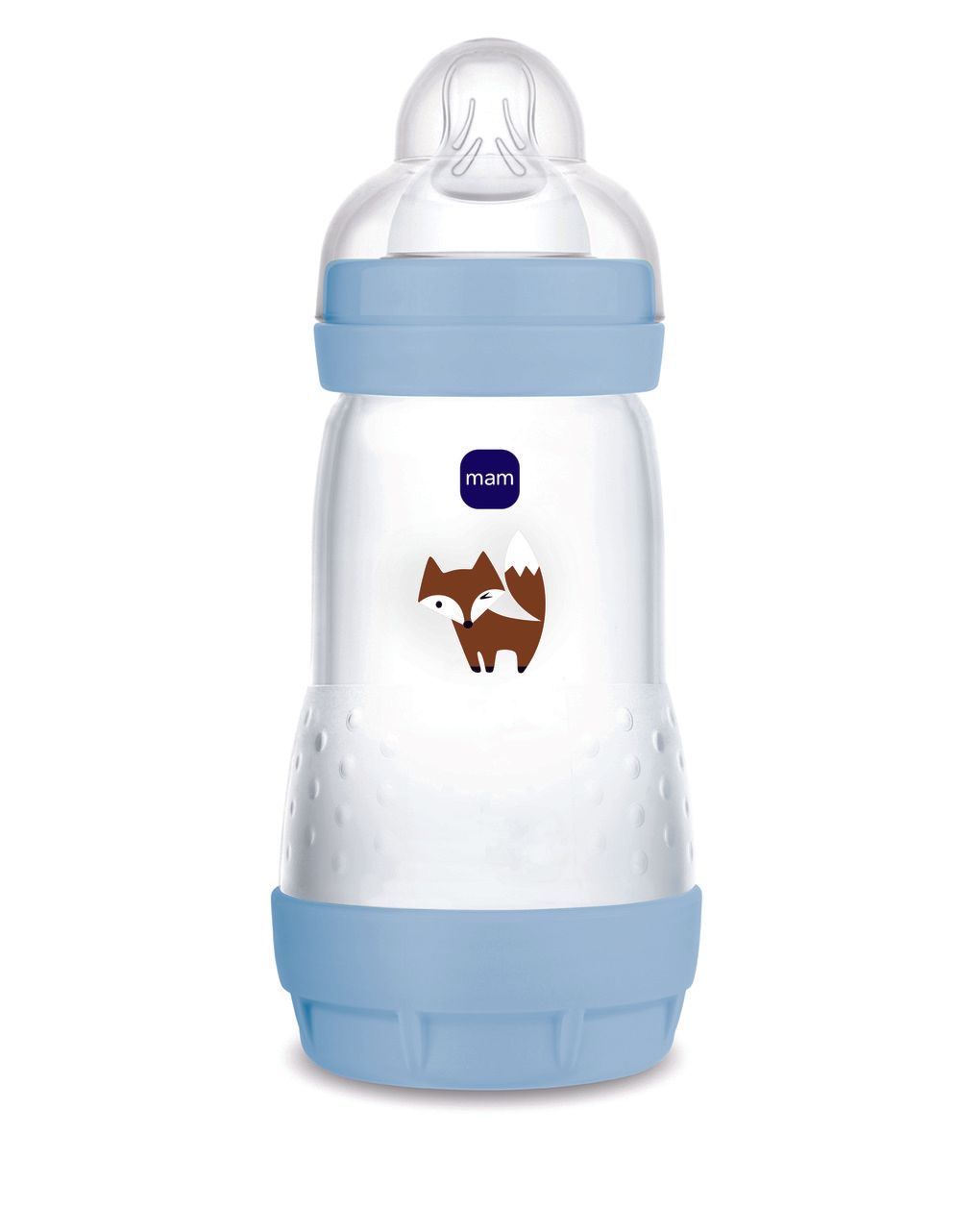 Mam biberon easy start 260 ml (set da 2), kit da 2 biberon anticolica per allattamento misto, azzurro, 2+ mesi
