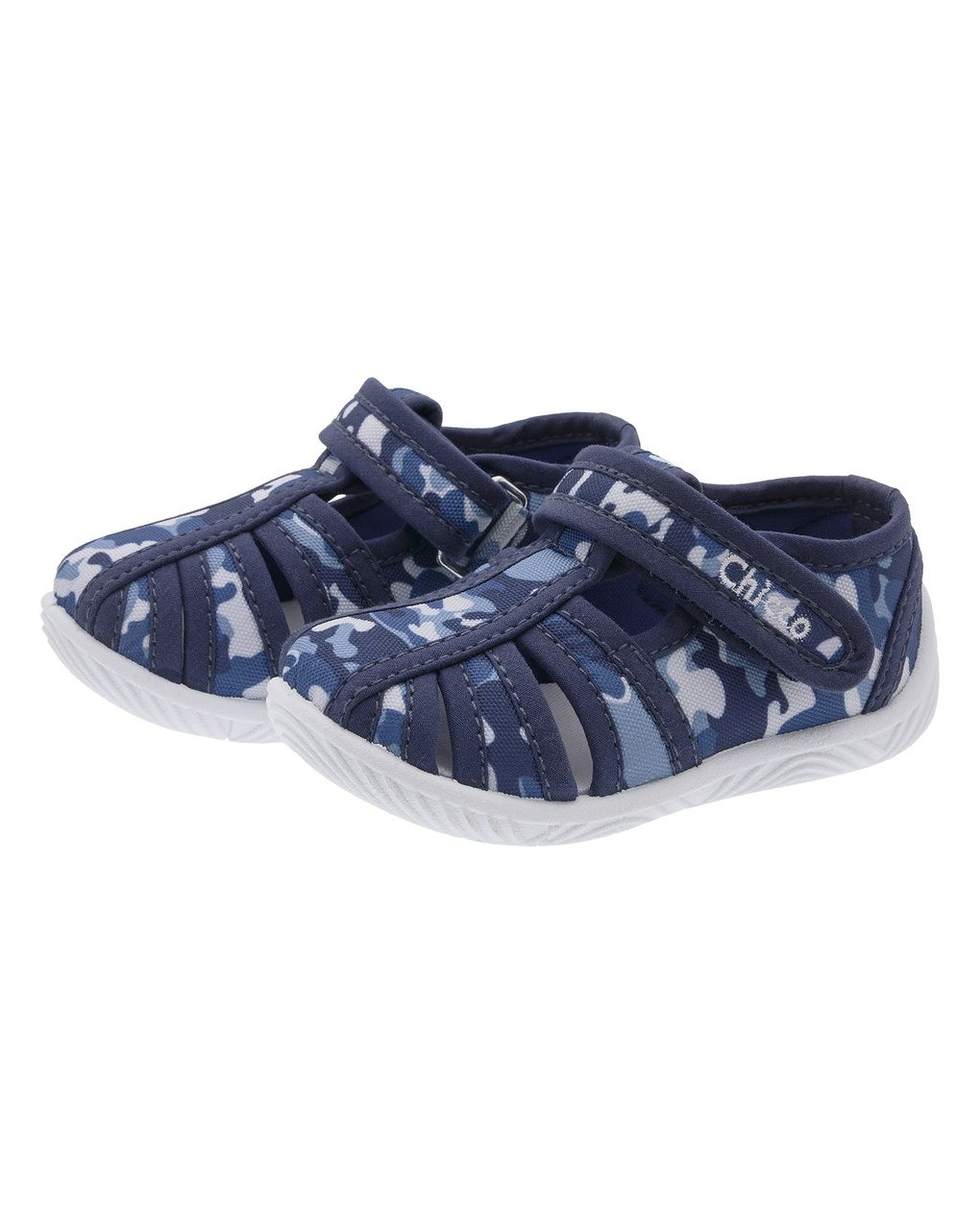 Pantofole bimbo blu con fantasia mimetica - chicco templar