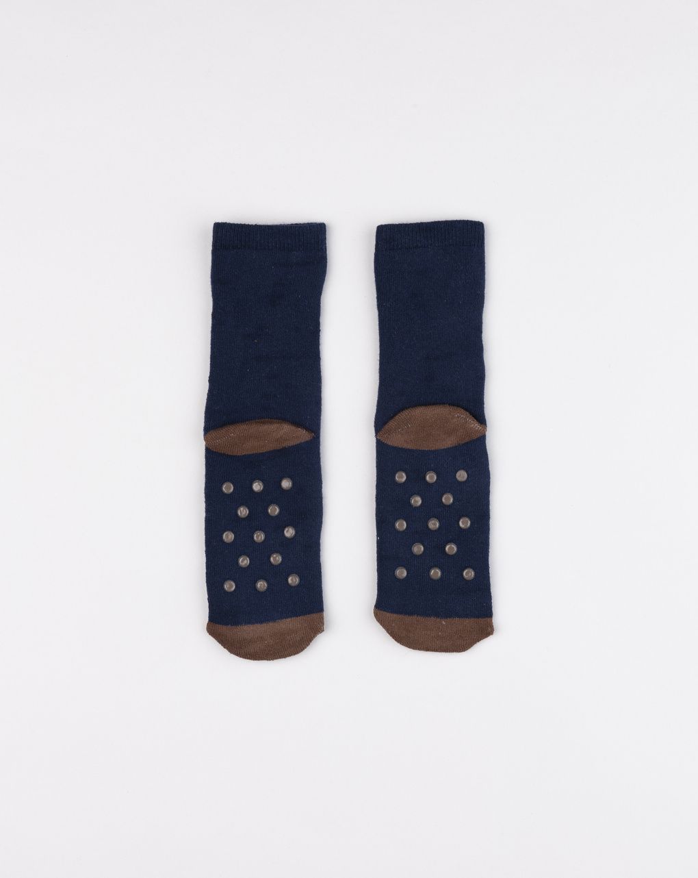 Calze antiscivolo bimbo blu/marrone animali del bosco