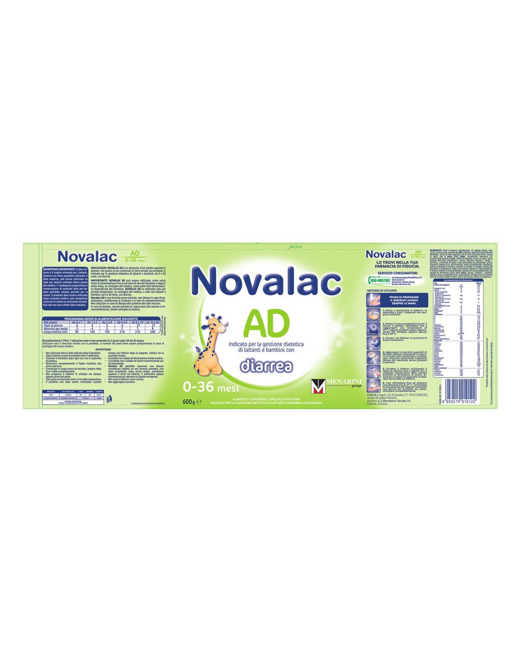 Latte ad 600g - novalac