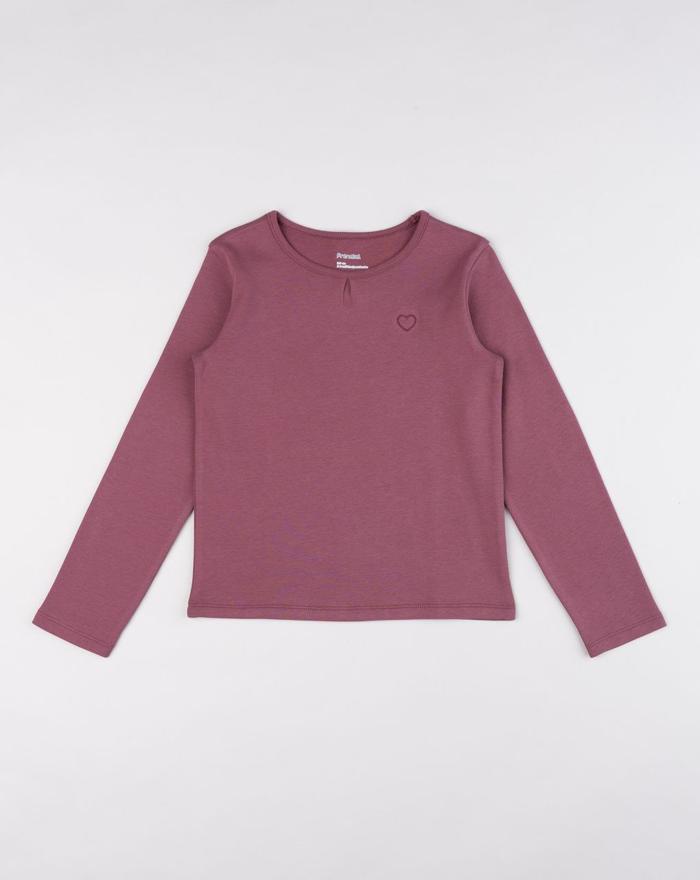 T-shirt bambina bordeaux con cuoricino