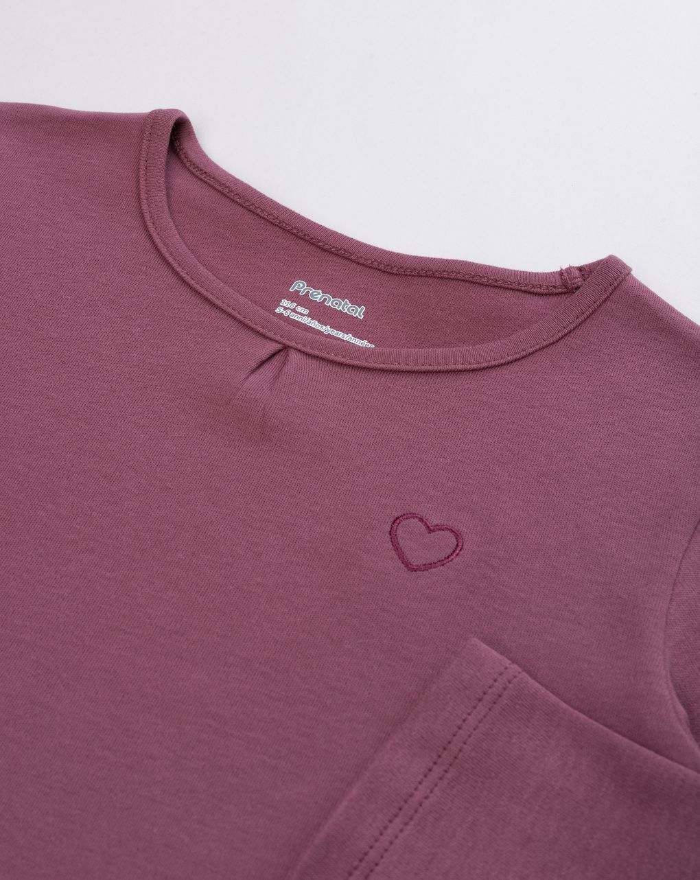 T-shirt bambina bordeaux con cuoricino