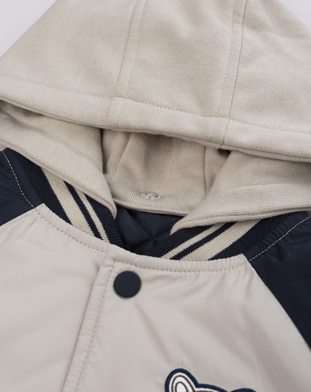 Giubbino bomber bimbo bicolor beige/blu