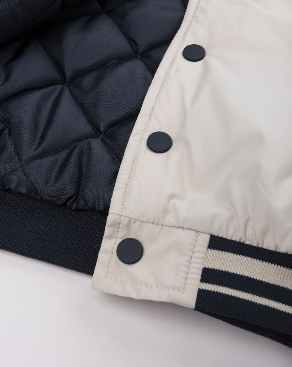 Giubbino bomber bimbo bicolor beige/blu