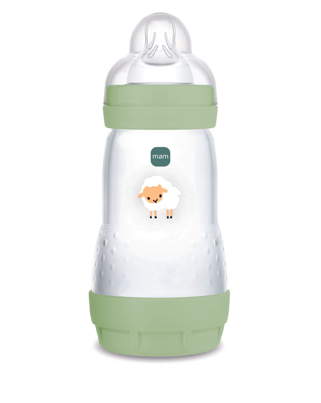 Mam biberon easy start 260 ml, biberon anticolica per allattamento misto, riduce le bolle d'aria e il rischio di coliche, verde, 2+ mesi