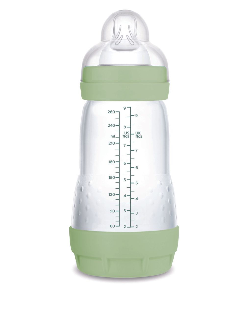 Mam biberon easy start 260 ml, biberon anticolica per allattamento misto, riduce le bolle d'aria e il rischio di coliche, verde, 2+ mesi