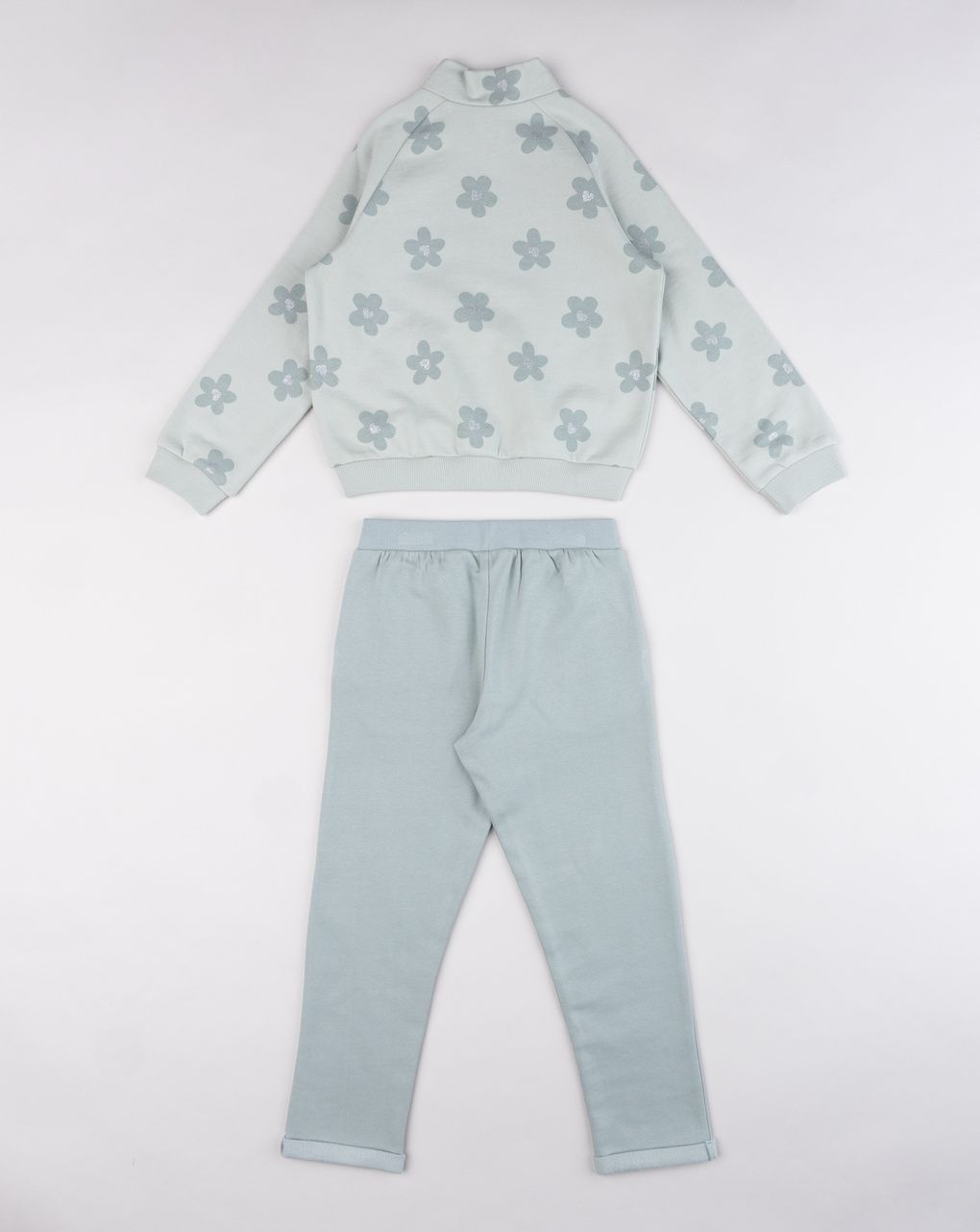 Tuta sportiva bambina verde margherite allover