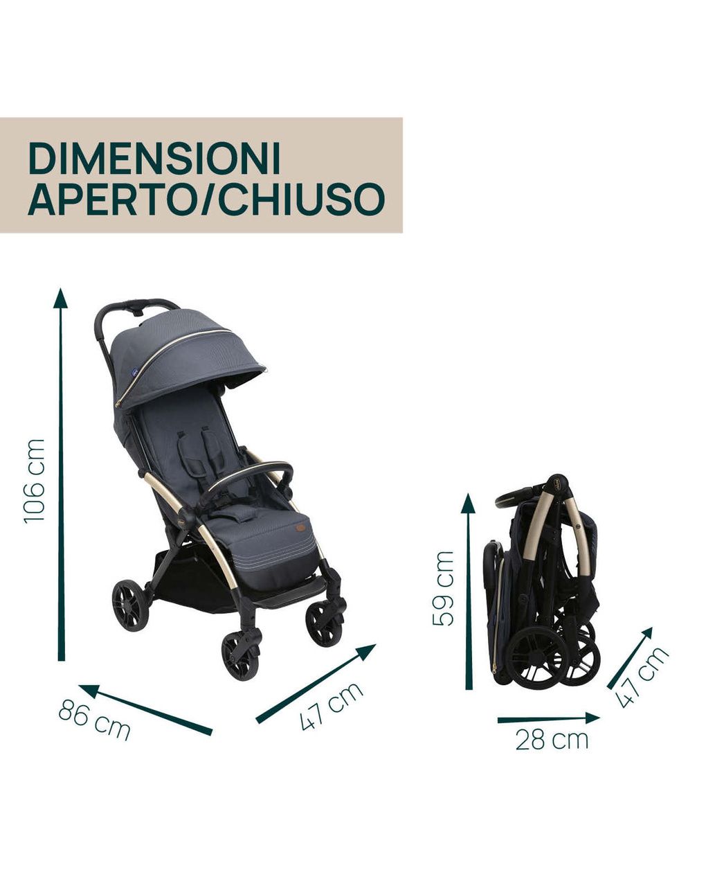 Passeggino goody xplus dark shadow - chicco