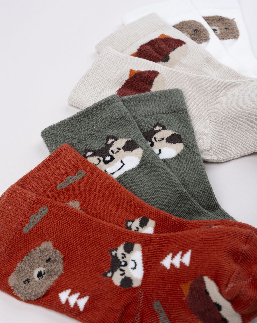 Pack 4 gambaletti bimbo con animaletti ricamati