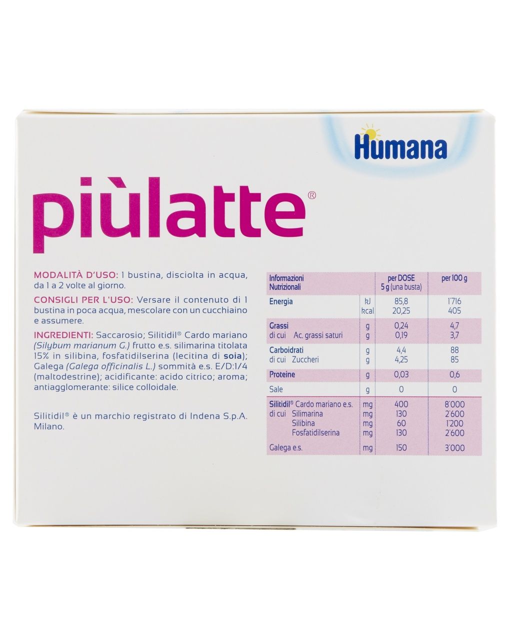 Integratore alimentare piùlatte 14 bst - humana