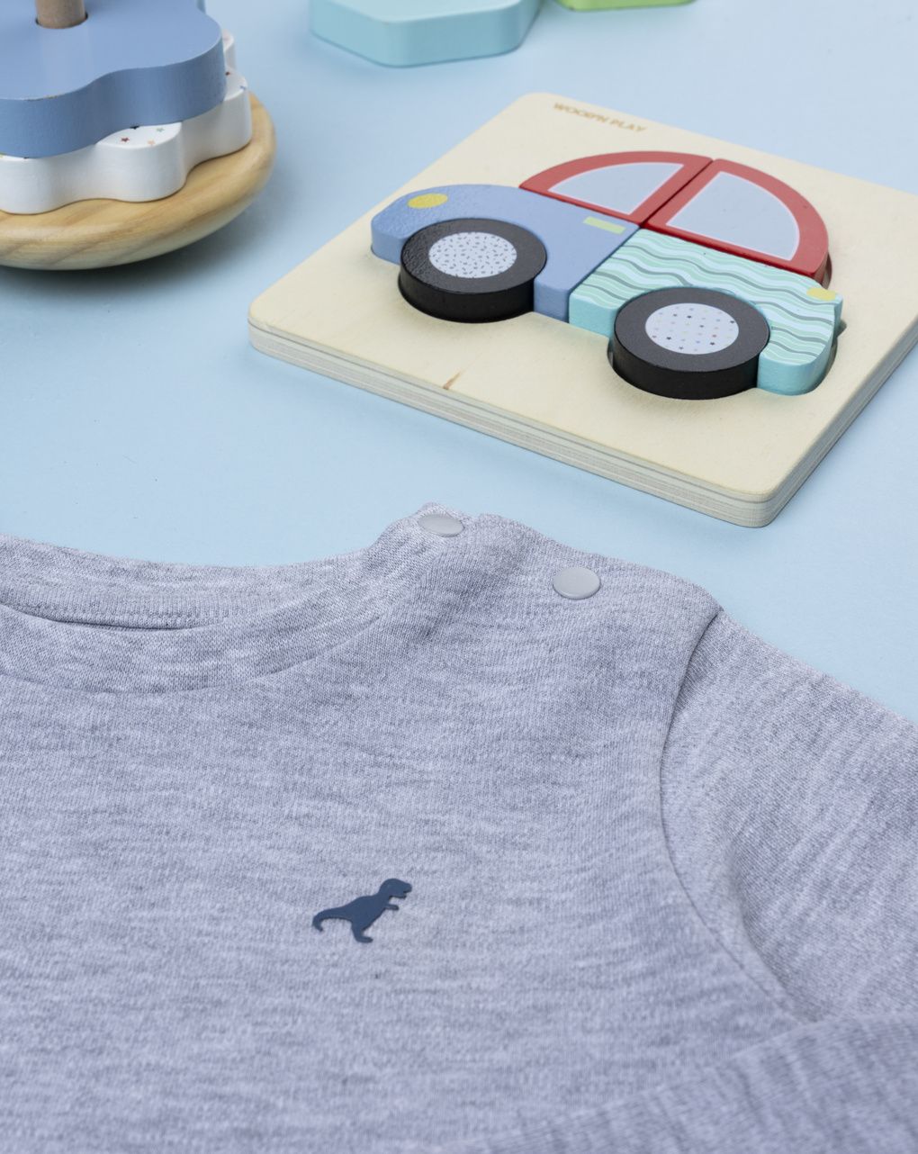 T-shirt bimbo tinta unita grigio