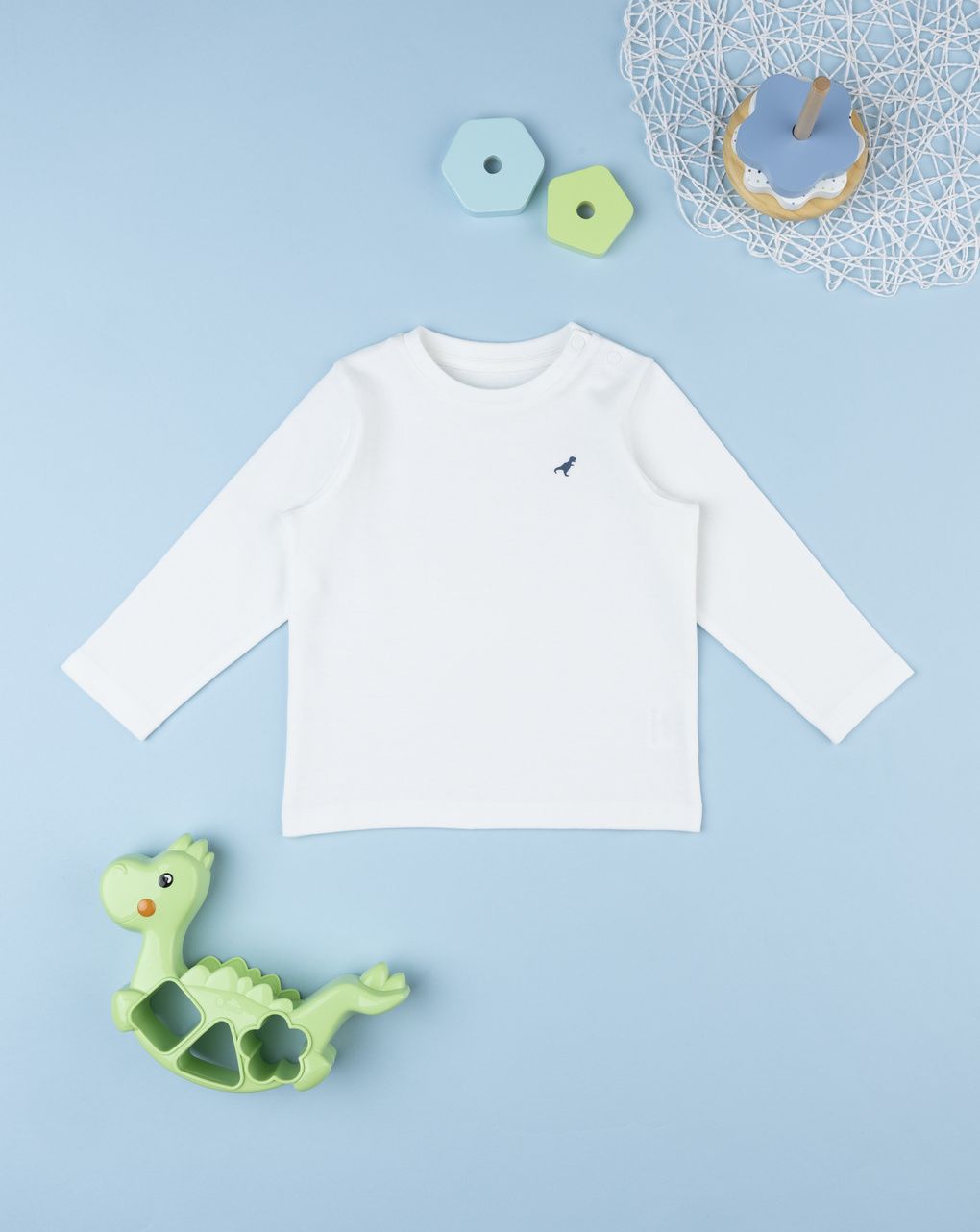 T-shirt bimbo tinta unita bianco